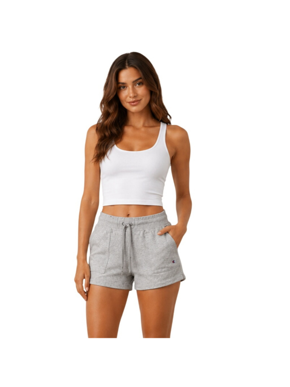 NWT 5" inseam champion grey drawstring waist pocket lounge shorts 2X knit sleep